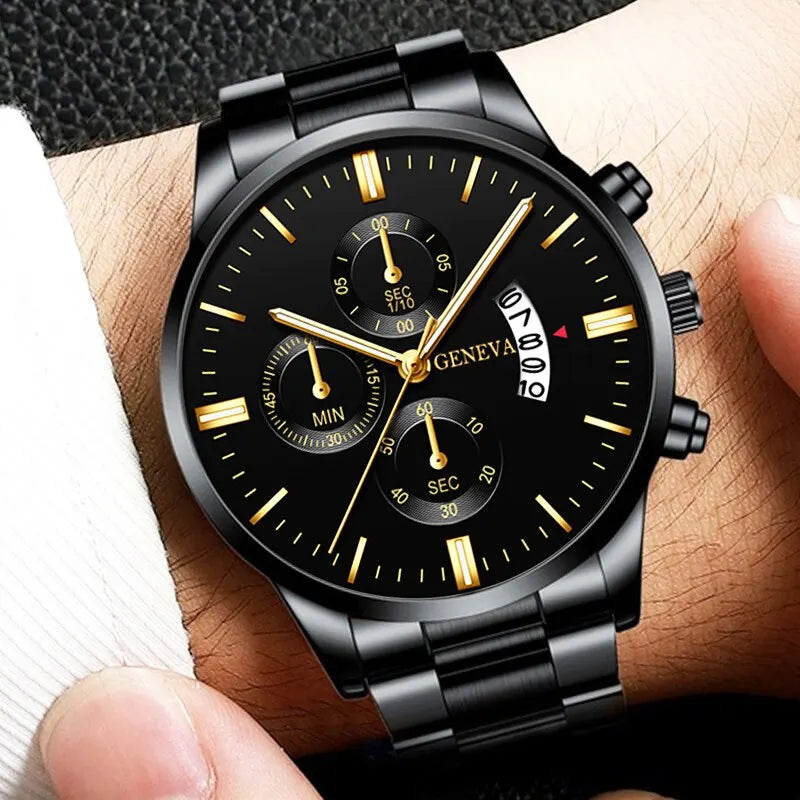 Relógio Masculino Geneva - Luxo, Elegância, Durabilidade e Estilo para Homens de Sucesso